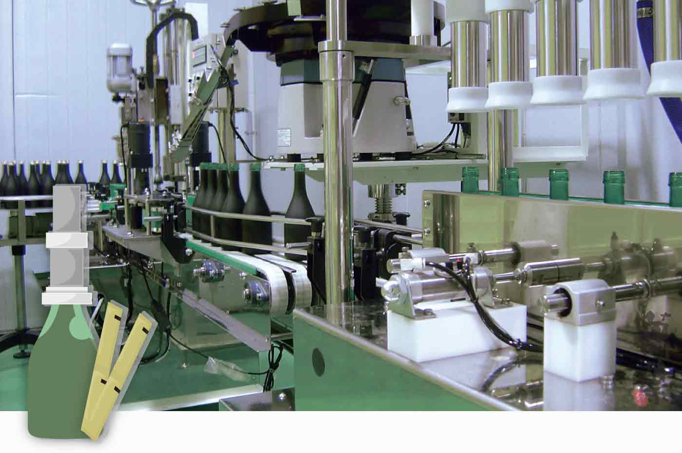 野草酵素萬葉のエキスが瓶に充填されている様子